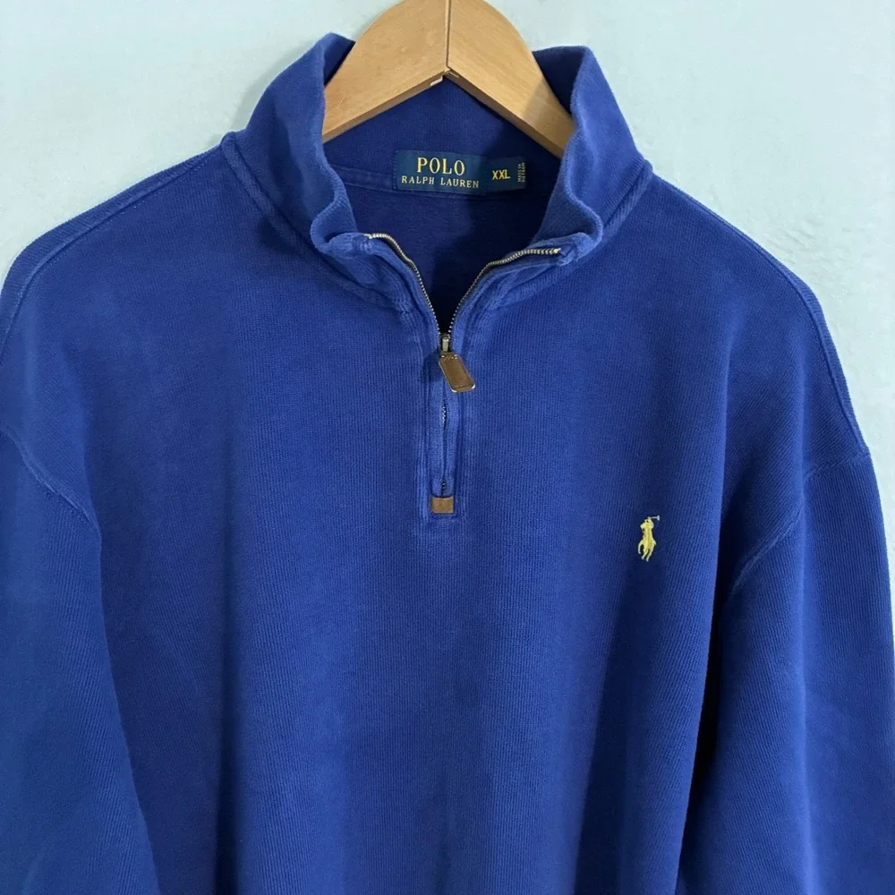 Polo Ralph Lauren 1/4 Zip Sweater Mens XXL Mock Neck Golf Preppy Ivy Pullover‎